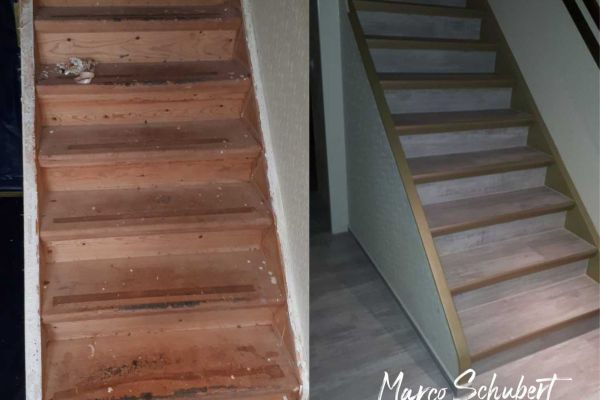 Sanierung einer Holztreppe mit Vinyl