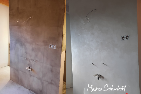 Fugenlose Gestaltung mit Mikrozement auf Wänden