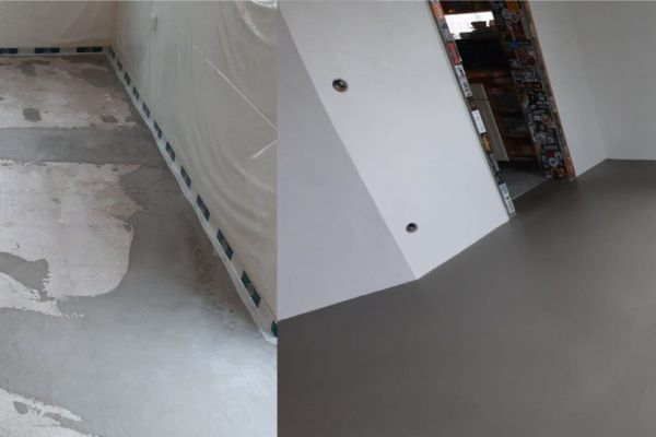 Fugenloser Spachtelboden in einer Küche